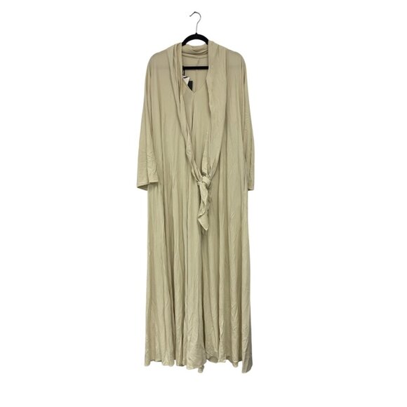 Zara Kate Moss Womens Scarf Maxi Dress M L Beige Ecru Flare Hem 9574/119 NWD - Picture 3 of 16